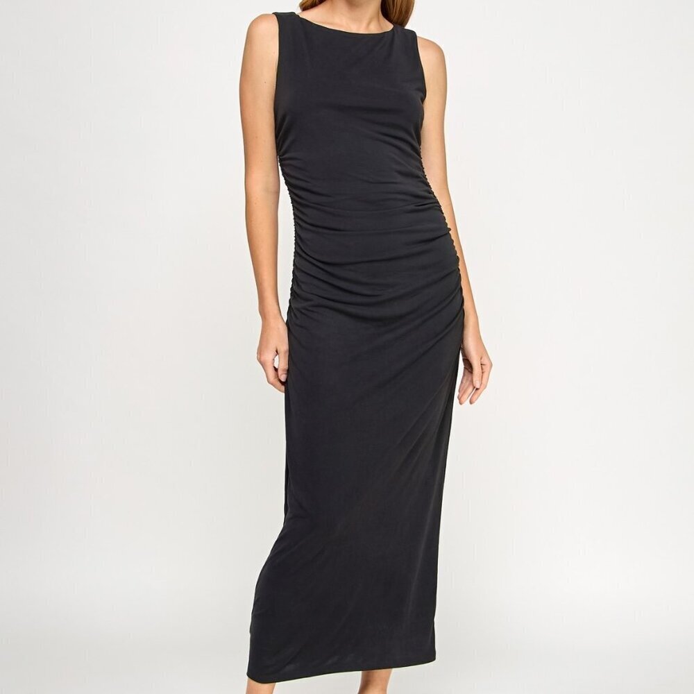 ⭐️ Leyden Juniors’ Jersey Sleeveless Sheath Midi Dress – Black – Size M NWT ⭐️